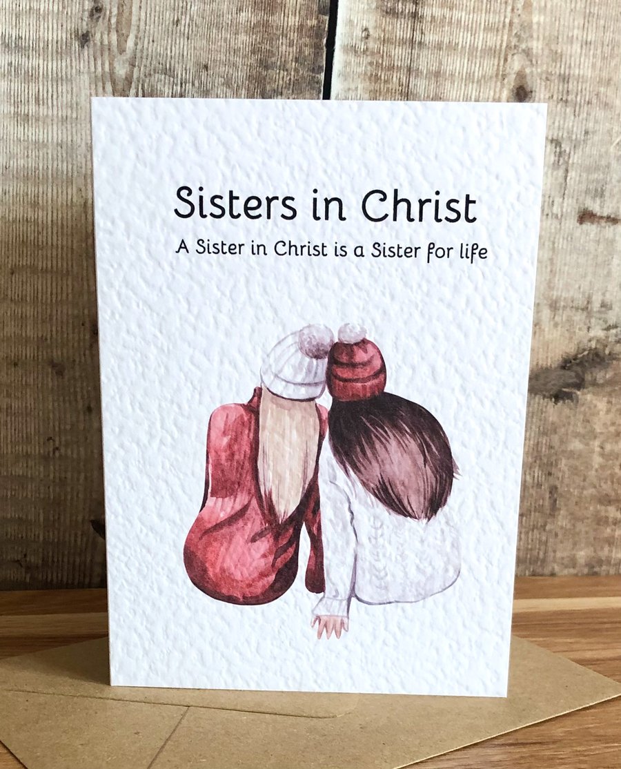 Christian friendship card Sisters in Christ 