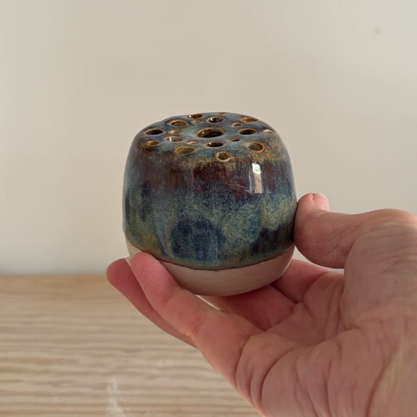 Handmade flower frog, Ikebana vase for fresh or dried flowers