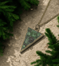 Ruby Zoisite Brass plated Triangle Worry Stone Necklace - Free Postage - Image 3