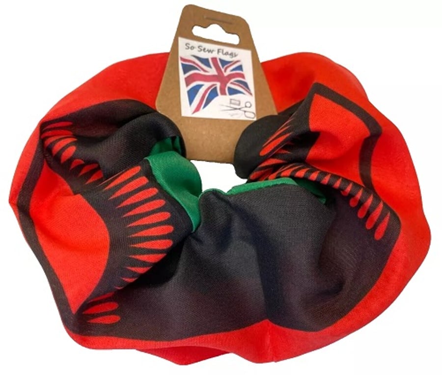 Malawi Malawian Current Flag Hair Scrunchie Scrunchies Accessory Band Elastic