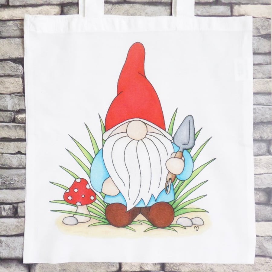‘Norm’ Garden Gnome Tote Bag - Eco Friendly Bag - Shopping Bag - Craft Bag