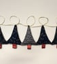 Christmas Tree Bunting Japanese Fabric Indigo - Image 8