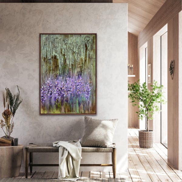 Original acrylic abstract painting "Scent Lavander"