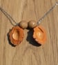 Nectorine and wooden beads necklace. - Image 5