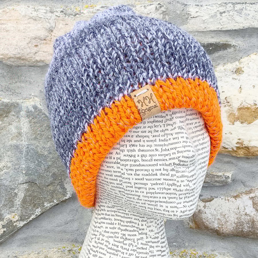 Reflective Hat. Reversible Hat. Orange Hat. Grey Hat. Beanie. Slouchy. 