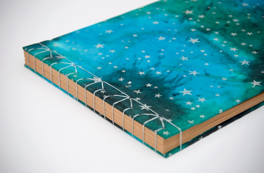 Galaxy cover photo album with Japanese stab binding