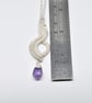 Wire Woven Purple Amethyst and Silver filled Pendant on a Silver Plated Chain - Image 4