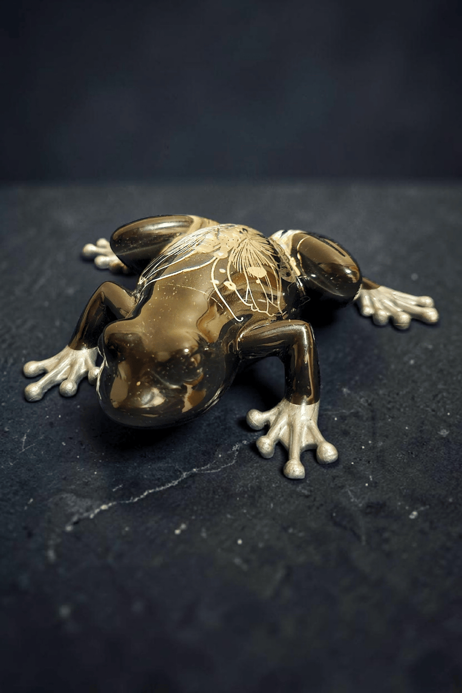 Silver Veil Frog Ornament
