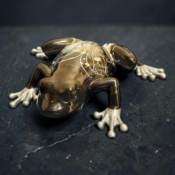 Silver Veil Frog Ornament