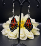 Handmade Bead Work Monarch Butterfly Wing Earrings – Nature-Inspired Jewellery.