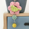 Teeny bird and flower dangly decoration or pendant