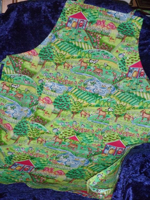 Colourful Farmyard Adult Apron