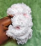 Ballerina Pink with White Fur Trim Extra Large Scrunchies Hair Tie - Image 2