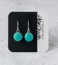 Aqua matt glass drop earrings - Image 3