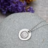 Sterling Silver SunFlower Disc Necklace