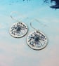 Copper Enamel Earrings with Allium Design - Image 2