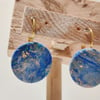 Light blue Starry night polymer clay  earrings