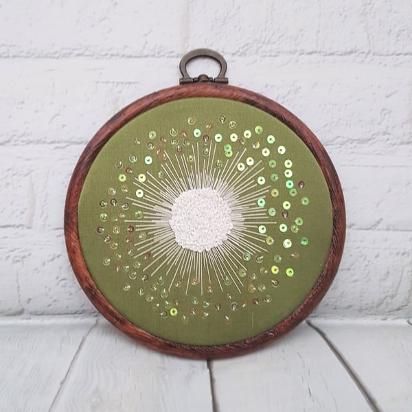 Dandelion Firework 3D Hand Embroidery Hoop