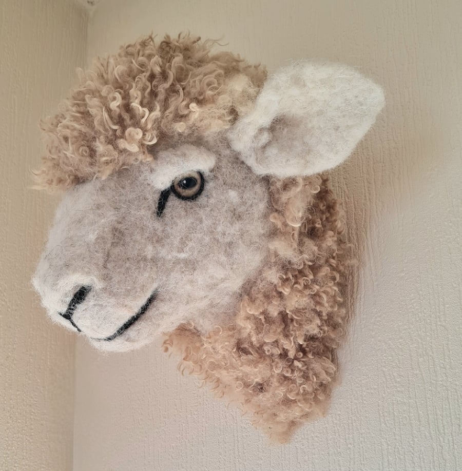 Lifesize faux sheep head 