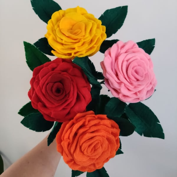 Rose Felt Flower Stem