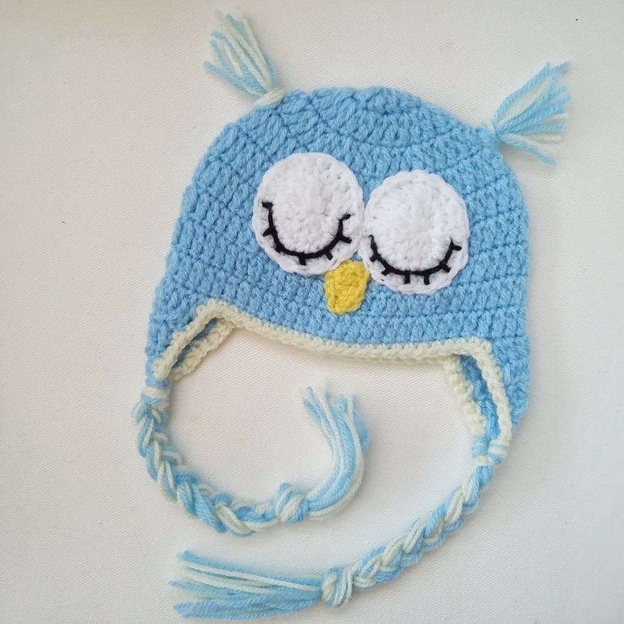 0-3 months newborn baby boy's sleeping owl hat, baby shower, gift for babies