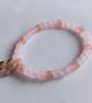 Pink Glass Bead Bracelet with Flower Charm - Image 3