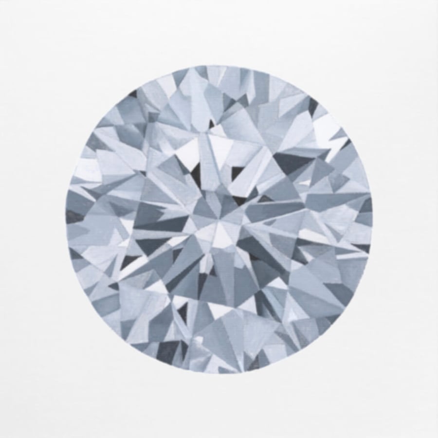 Fine Art Giclée Print Diamond Gemstone April Birthstone Grey Jewel