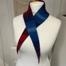 Necktie Sophie style 100cms long gender neutral scarf red and purple tips 