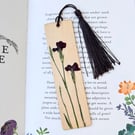 Pressed Flower Wooden Bookmark, Real Dianthus 