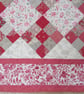Traditional Red and Cream Patchwork Quilt - Image 3