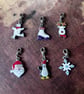 Enamel Christmas theme charms x 6