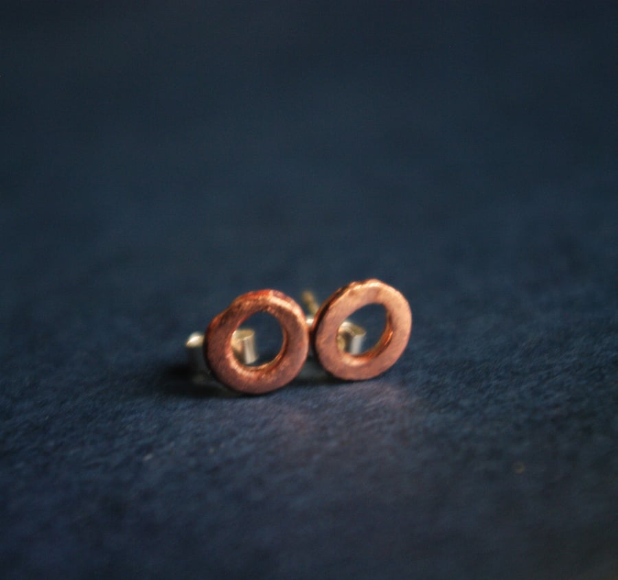 Copper Circle Studs