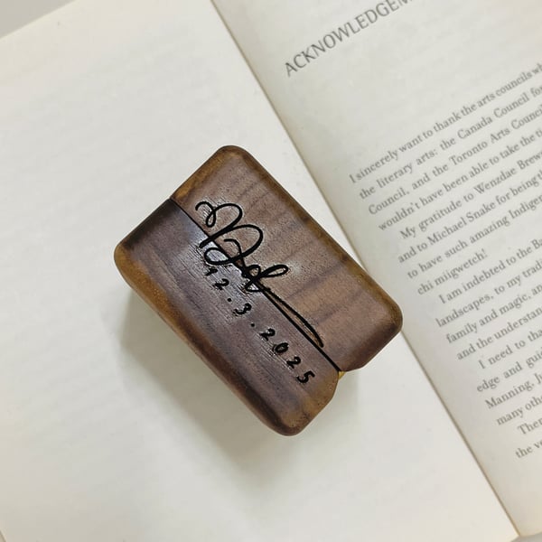 customized walnut ring box gifts for new couple engraved wooden ring box 