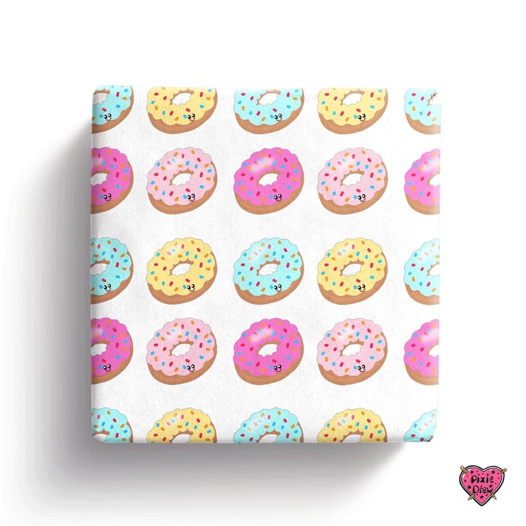 Iced doughnut wrapping paper with pastel icing