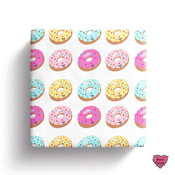 Iced doughnut wrapping paper with pastel icing