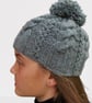 Childs Hand Knitted Hat in Grey - Fits Age 8 - 11 years - Image 3