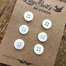 6 Vintage Mother of Pearl Buttons - 17mm