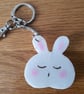 Cute White Rabbit Keyring Handbag Charm - Image 3