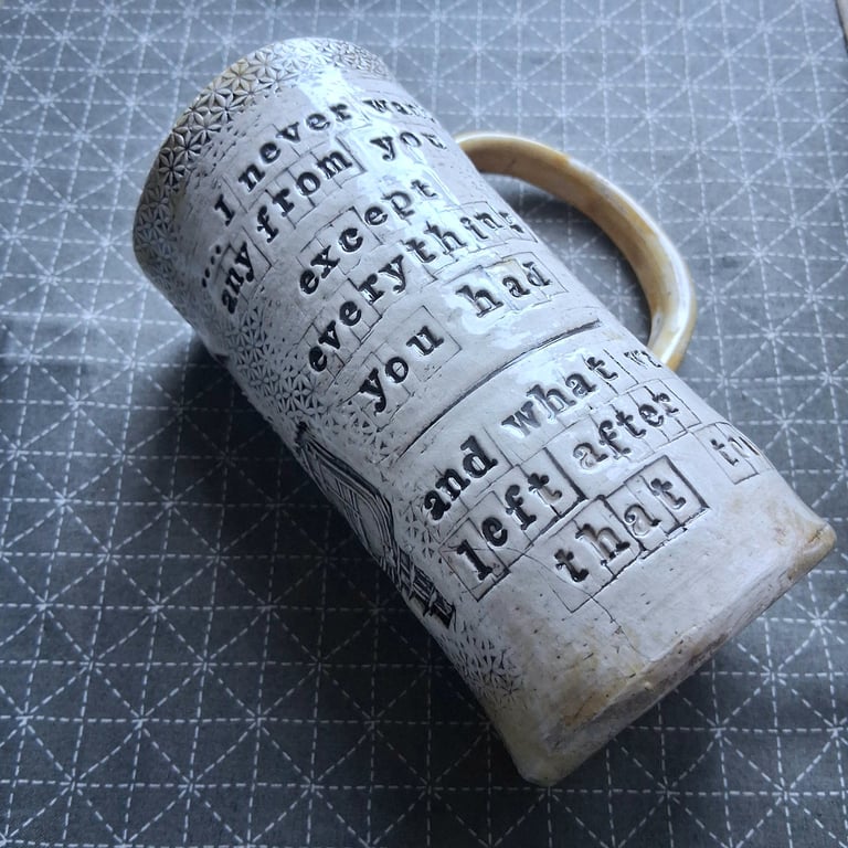 microphone lyric mug- personalised stone ware mug xl made to order