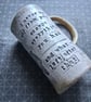 microphone lyric mug- personalised stone ware mug xl made to order