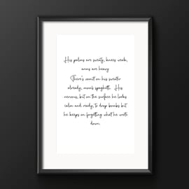 Lose yourself Verse 8 mile - Eminem - music print - minimalist