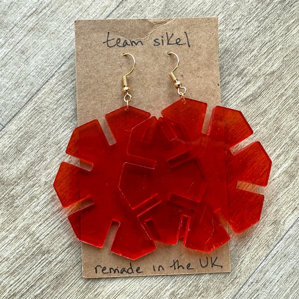 Vintage Orange Octon Earrings