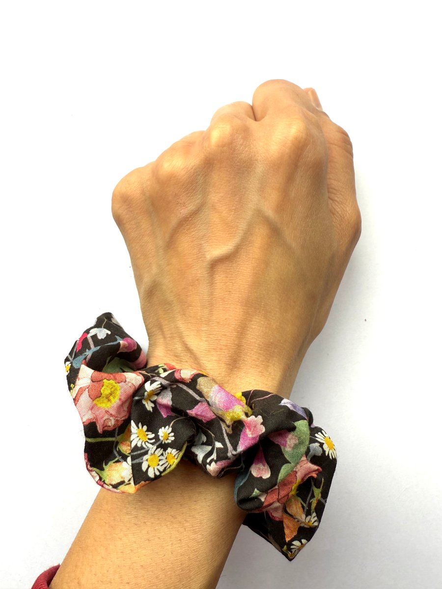 Liberty London Scrunchie - Black Floral