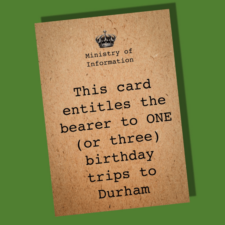 Funny Birthday Card, Funny card, Isolation birthday card, Lockdown card, Durham