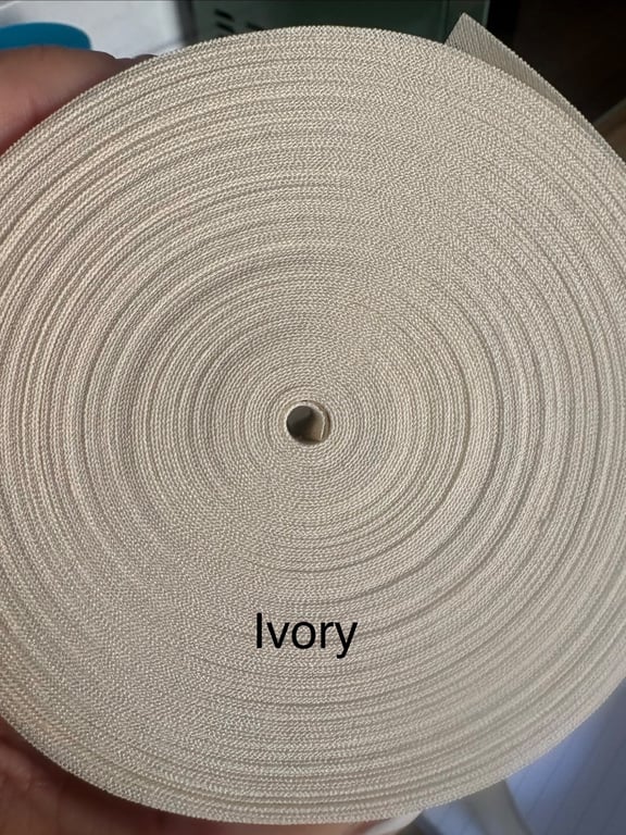 5 meters 1" (25mm) ivory cotton bias binding 