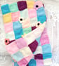 Hand Knitted Double Sided Baby Blanket, Reversible Patchwork Blanket, Baby Gift - Image 7
