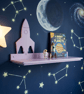 Rocket Wall Shelf – Space Themed Kids Room Decor - Image 2