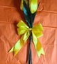 Beautiful Trio of Yellow Ribbon Tulips - Yellow Bow. Faux Flowers Gift - Image 4