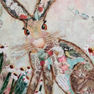 Enchanted - collaged Hare Print