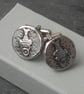 Handmade Silver Pewter Cufflinks,Fish Design - Image 2